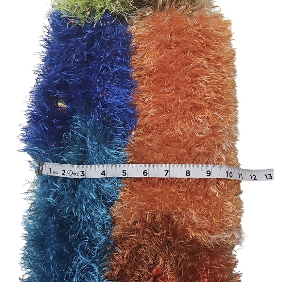 Hand Crafted Eyelash yarn Furry Knit Scarf Rainbow faux Fur LGBTQA+ Boa Scarf - Picture 17 of 17